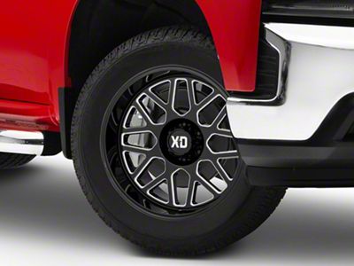XD Grenade 2 Gloss Black Milled 6-Lug Wheel; 20x10; 12mm Offset (19-26 Silverado 1500)