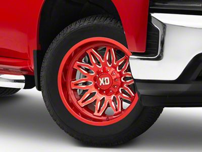 XD Gunner Candy Red Milled 6-Lug Wheel; 20x10; -18mm Offset (19-25 Silverado 1500)
