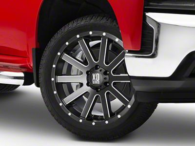 XD Heist Satin Black Milled 6-Lug Wheel; 22x9.5; 15mm Offset (19-25 Silverado 1500)