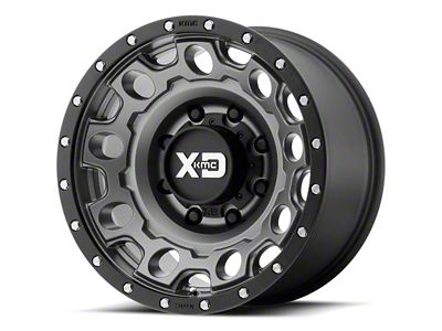 XD Holeshot Matte Gray with Black Reinforcing Ring 6-Lug Wheel; 18x9; 18mm Offset (19-25 Silverado 1500)