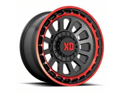 XD Omega Satin Black Machined with Red Tint 6-Lug Wheel; 17x9; 18mm Offset (14-18 Silverado 1500)