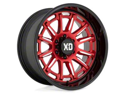 XD Phoenix Candy Red Milled with Black Lip 6-Lug Wheel; 20x9; 18mm Offset (19-25 Silverado 1500)