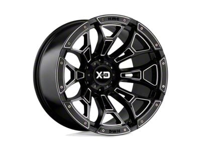 XD Boneyard Gloss Black Milled 8-Lug Wheel; 20x10; -18mm Offset (07-10 Silverado 2500 HD)