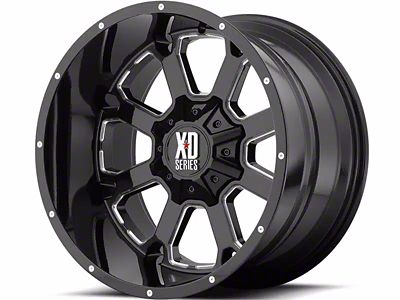 XD Buck 25 Gloss Black Milled 8-Lug Wheel; 20x9; 0mm Offset (20-25 Silverado 2500 HD)