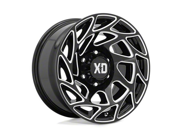 XD Onslaught Gloss Black Milled 8-Lug Wheel; 20x9; 0mm Offset (20-24 Silverado 2500 HD)