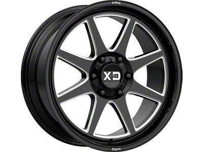 XD Pike Gloss Black Milled 8-Lug Wheel; 22x12; -44mm Offset (07-10 Silverado 2500 HD)