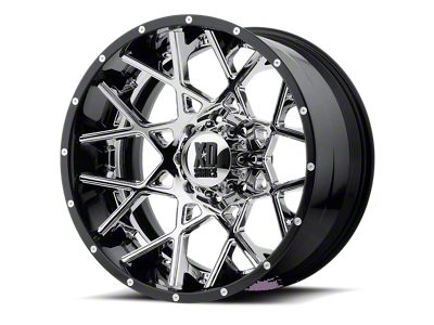 XD Chopstix Chrome Center with Gloss Black Milled Lip 8-Lug Wheel; 22x10; -18mm Offset (07-10 Silverado 3500 HD SRW)