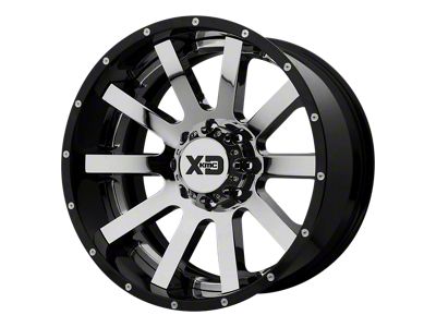 XD Heist Chrome Center with Gloss Black Milled Lip 8-Lug Wheel; 22x10; -18mm Offset (07-10 Silverado 3500 HD SRW)