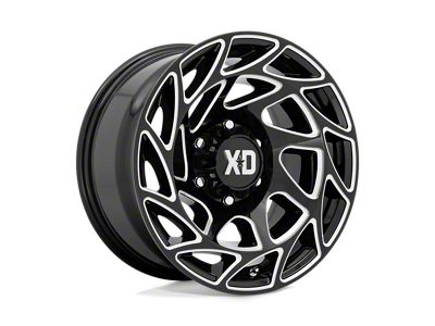 XD Onslaught Gloss Black Milled 8-Lug Wheel; 20x12; -44mm Offset (07-10 Silverado 3500 HD SRW)