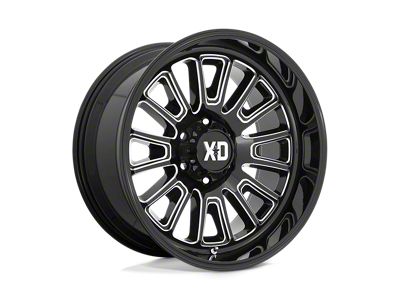 XD Rover Gloss Black Milled 8-Lug Wheel; 24x12; -44mm Offset (07-10 Silverado 3500 HD SRW)