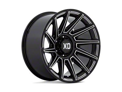 XD Specter Gloss Black Milled 8-Lug Wheel; 20x10; -18mm Offset (20-24 Silverado 3500 HD SRW)