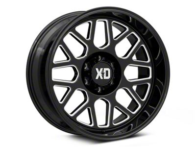 XD Grenade 2 Gloss Black Milled 6-Lug Wheel; 20x10; -18mm Offset (21-26 Tahoe)
