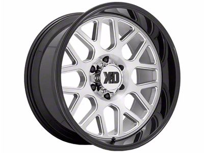 XD Grenade 2 Brushed Milled with Gloss Black Lip 6-Lug Wheel; 24x12; -44mm Offset (21-24 Yukon)