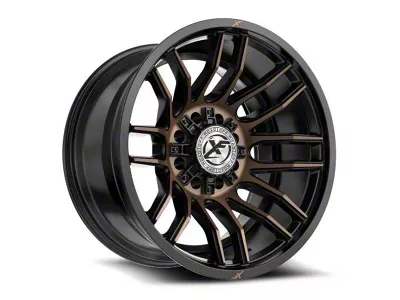 XF Offroad XF-232 Satin Black and Bronze Machined Double Dark Tint 8-Lug Wheel; 20x10; -24mm Offset (01-06 Sierra 2500 HD)