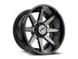 XF Offroad XF-236 Gloss Black and Brushed Double Dark Tint 8-Lug Wheel; 20x10; -12mm Offset (01-06 Sierra 2500 HD)