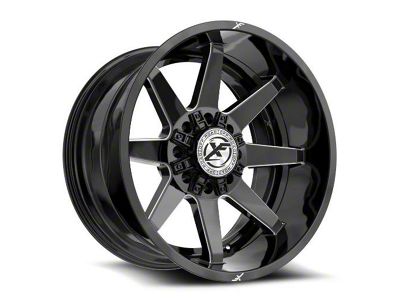 XF Offroad XF-236 Gloss Black and Milled 8-Lug Wheel; 20x12; -44mm Offset (01-06 Sierra 2500 HD)