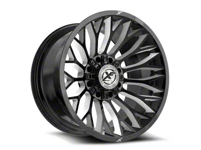 XF Offroad XF-237 Gloss Black and Milled 8-Lug Wheel; 22x12; -44mm Offset (01-06 Sierra 2500 HD)
