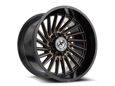 XF Offroad XF-239 Satin Black and Bronze Machined Double Dark Tint 8-Lug Wheel; 20x10; -12mm Offset (01-06 Sierra 2500 HD)