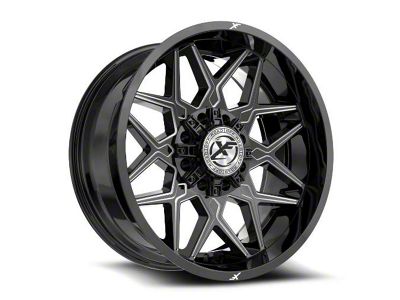 XF Offroad XF-238 Gloss Black and Milled 8-Lug Wheel; 20x10; -12mm Offset (01-06 Sierra 3500 HD SRW)