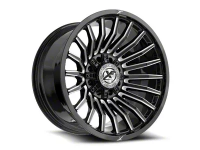 XF Offroad XF-231 Gloss Black and Milled 8-Lug Wheel; 20x10; -12mm Offset (01-06 Silverado 3500 HD SRW)