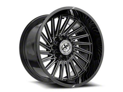 XF Offroad XF-239 Gloss Black and Milled 8-Lug Wheel; 20x10; -12mm Offset (01-06 Silverado 3500 HD SRW)