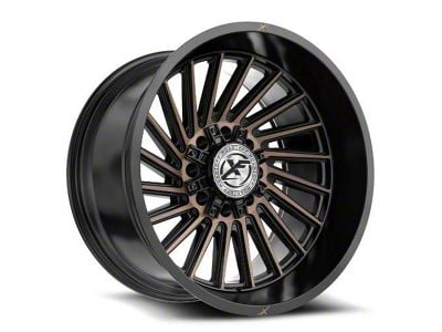 XF Offroad XF-239 Satin Black and Bronze Machined Double Dark Tint 8-Lug Wheel; 20x9; 0mm Offset (01-06 Silverado 3500 HD SRW)