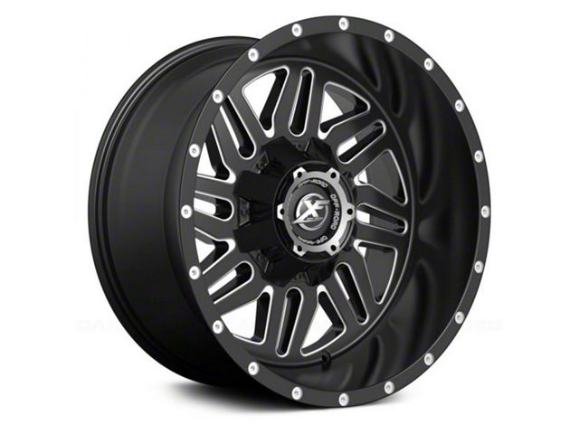 XF Offroad XF-201 Matte Black Milled 6-Lug Wheel; 17x9; 20mm Offset (07-13 Silverado 1500)