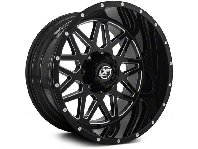 XF Offroad XF-211 Gloss Black Milled 6-Lug Wheel; 24x14; -76mm Offset (07-13 Silverado 1500)