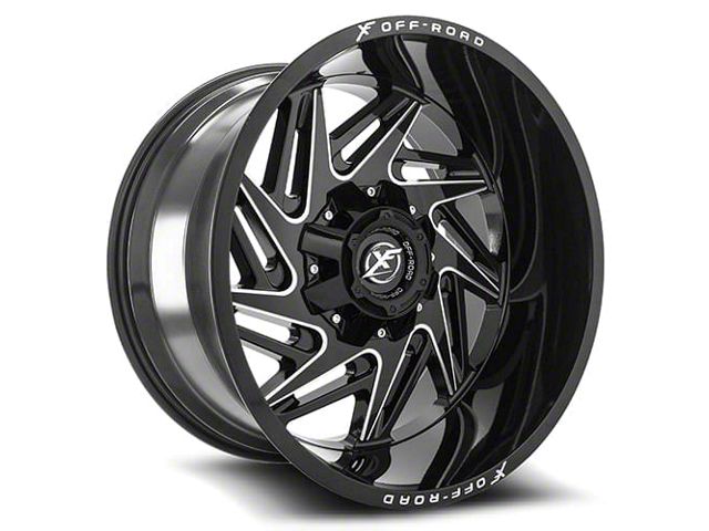 XF Offroad XF-203 Gloss Black Milled 6-Lug Wheel; 18x9; -12mm Offset (07-14 Tahoe)