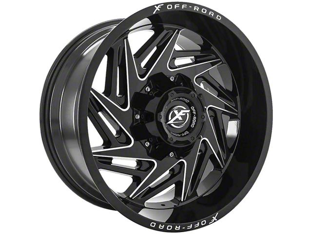 XF Offroad XF-203 Gloss Black Milled 6-Lug Wheel; 20x10; -12mm Offset (07-14 Tahoe)