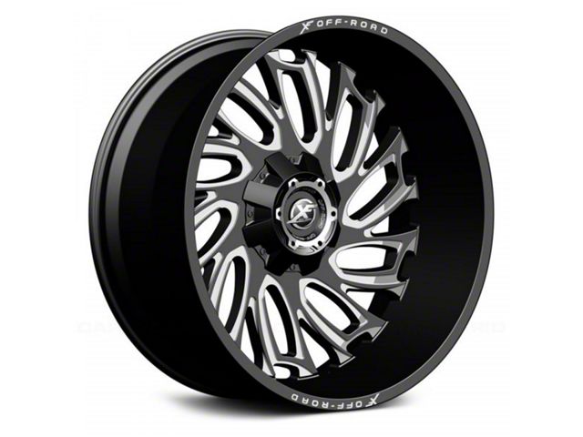 XF Offroad XF-207 Gloss Black Milled 6-Lug Wheel; 24x14; -76mm Offset (07-14 Tahoe)