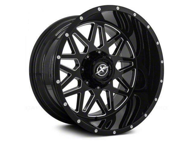 XF Offroad XF-211 Gloss Black Milled 6-Lug Wheel; 20x9; -12mm Offset (07-14 Tahoe)