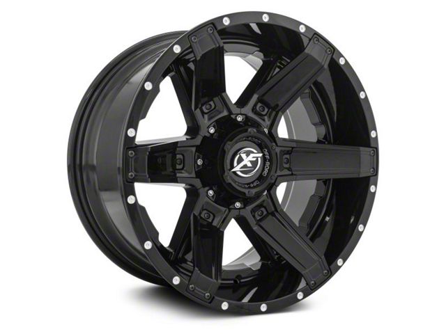 XF Offroad XF-214 Gloss Black with Gloss Black Inserts 6-Lug Wheel; 20x12; -44mm Offset (07-14 Tahoe)