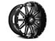 XF Offroad XF-219 Gloss Black Milled and Milled Dots 6-Lug Wheel; 17x9; 12mm Offset (07-14 Tahoe)