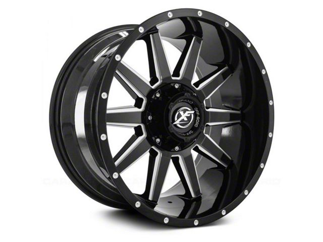 XF Offroad XF-219 Gloss Black Milled and Milled Dots 6-Lug Wheel; 18x9; 0mm Offset (07-14 Tahoe)