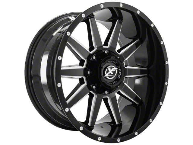 XF Offroad XF-219 Gloss Black Milled 6-Lug Wheel; 17x9; 0mm Offset (07-14 Tahoe)