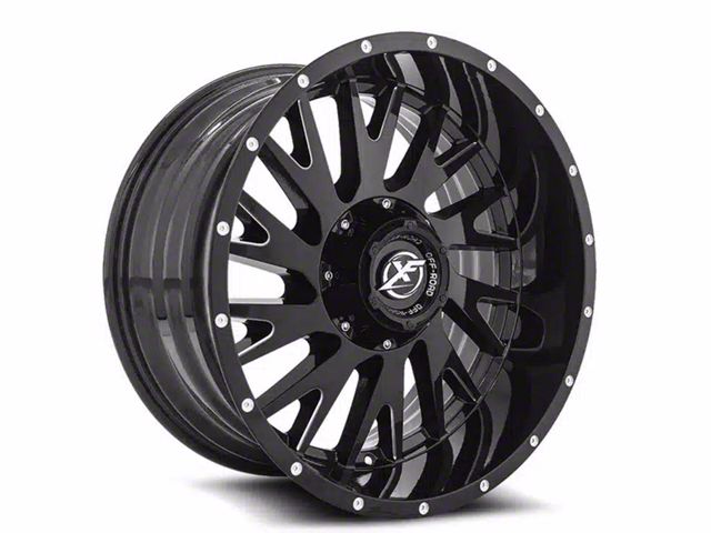 XF Offroad XF-221 Gloss Black Milled 6-Lug Wheel; 20x10; -12mm Offset (07-14 Tahoe)