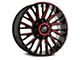 XF Offroad XF-226 Gloss Black Red Milled 6-Lug Wheel; 20x9; 0mm Offset (07-14 Tahoe)