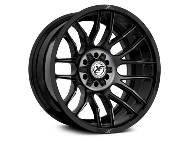 XF Offroad XF-232 Gloss Black Machined with Titanium Double Dark Tint 6-Lug Wheel; 20x10; -12mm Offset (07-14 Tahoe)