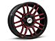 XF Offroad XF-232 Gloss Black Red Milled 6-Lug Wheel; 20x9; 0mm Offset (07-14 Tahoe)