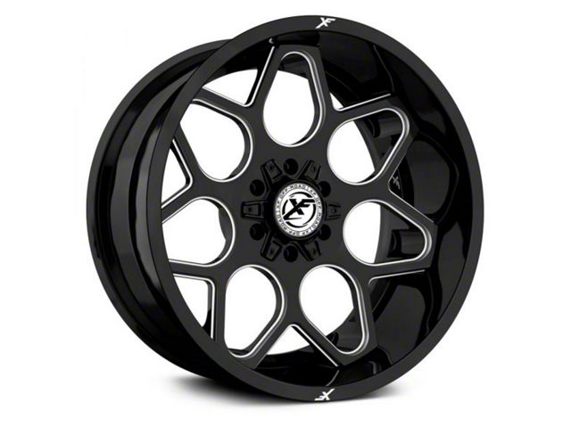 XF Offroad XF-233 Gloss Black Milled 6-Lug Wheel; 20x10; -12mm Offset (07-14 Tahoe)