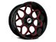 XF Offroad XF-233 Gloss Black Red Milled 6-Lug Wheel; 20x10; -12mm Offset (07-14 Tahoe)