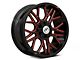 XF Offroad XF-235 Gloss Black Red Milled 6-Lug Wheel; 20x9; 12mm Offset (07-14 Tahoe)