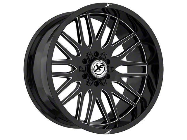 XF Offroad XF-240 Gloss Black Milled 6-Lug Wheel; 20x10; -12mm Offset (07-14 Tahoe)