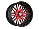 XF Offroad XF-240 Gloss Black Red Milled 6-Lug Wheel; 20x10; -12mm Offset (07-14 Tahoe)