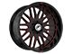 XF Offroad XF-240 Gloss Black Red Milled 6-Lug Wheel; 20x9; 12mm Offset (07-14 Tahoe)
