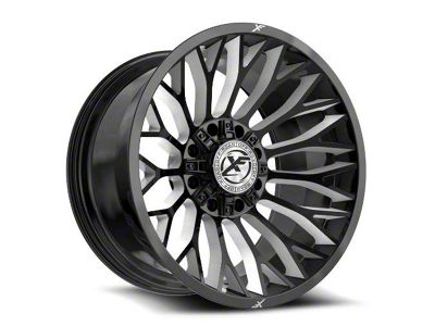 XF Offroad XF-237 Gloss Black and Milled 8-Lug Wheel; 24x14; -76mm Offset (08-10 F-250 Super Duty)
