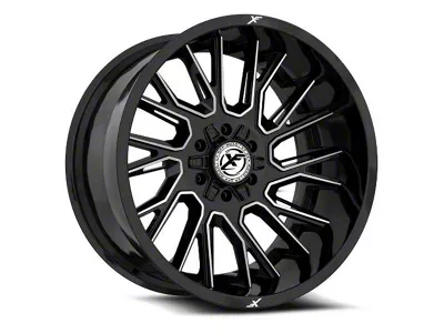 XF Offroad XF-230 Gloss Black and Machined 8-Lug Wheel; 20x10; -24mm Offset (08-10 F-350 Super Duty SRW)