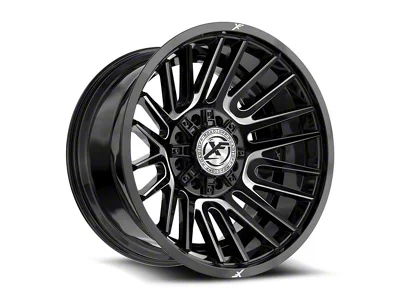 XF Offroad XF-234 Gloss Black and Milled 8-Lug Wheel; 20x12; -44mm Offset (08-10 F-350 Super Duty SRW)