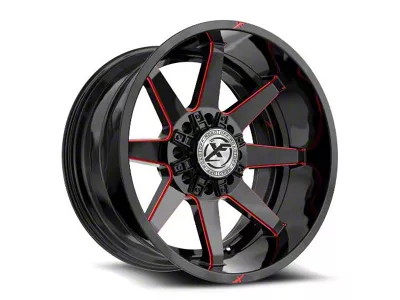 XF Offroad XF-236 Gloss Black and Red Milled 8-Lug Wheel; 20x9; 12mm Offset (08-10 F-350 Super Duty SRW)